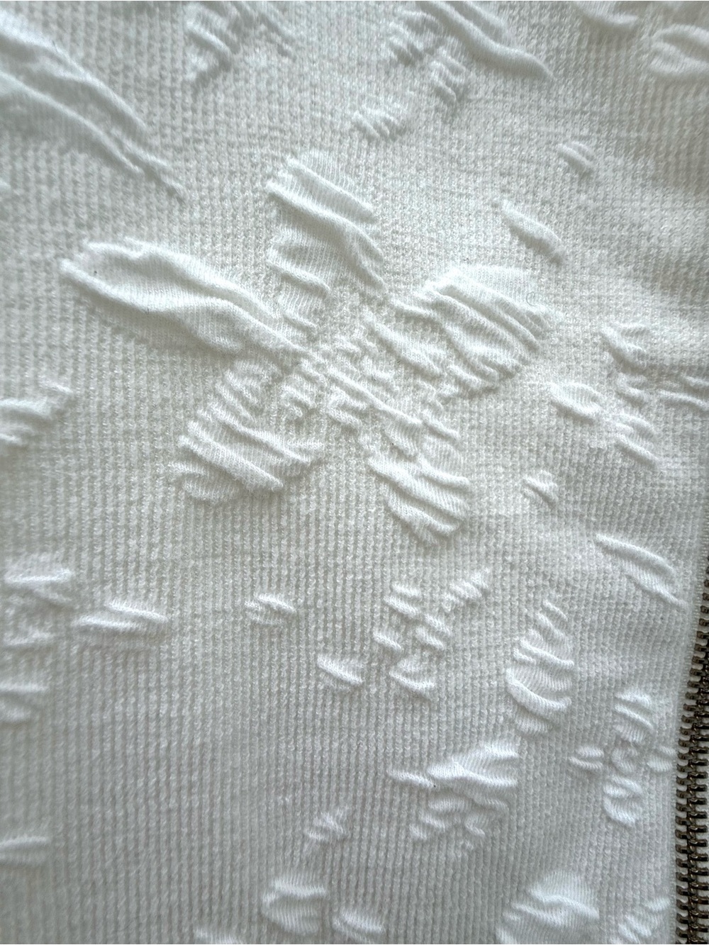 Sanctuary white multi-textured minimalist bomber jacket. Small - Picture 8 of 12
